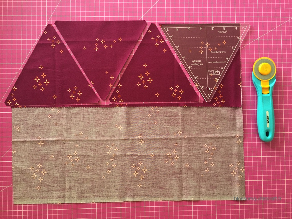 découpe de triangles pour patchwork