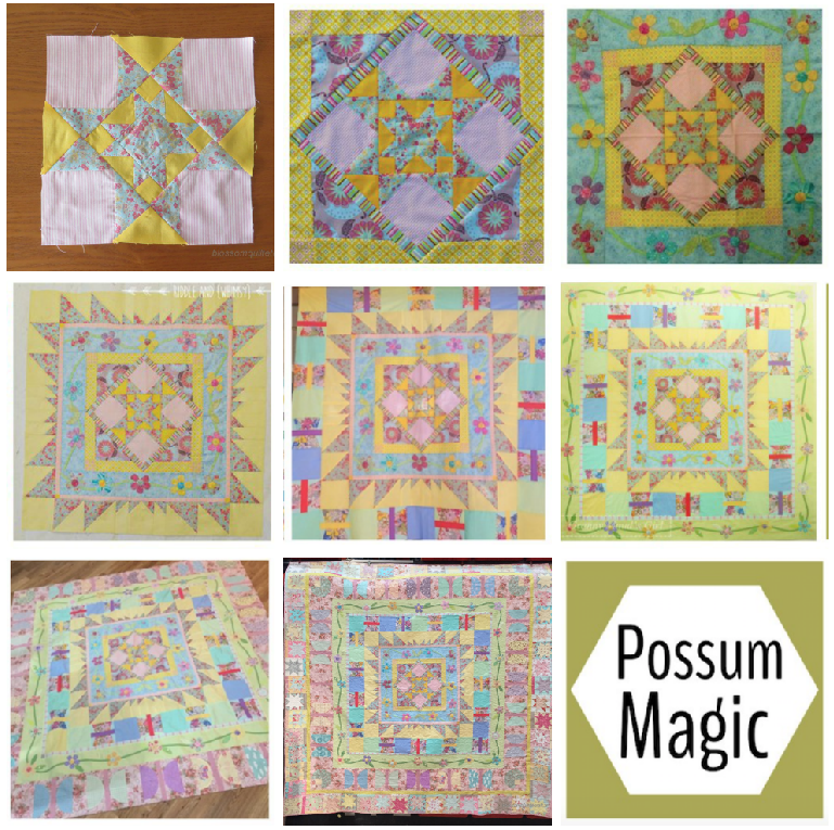 Progression du quilt Alice Round Robin