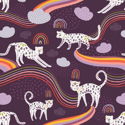 KUShukuru art gallery fabrics - Rainbow Jaguar