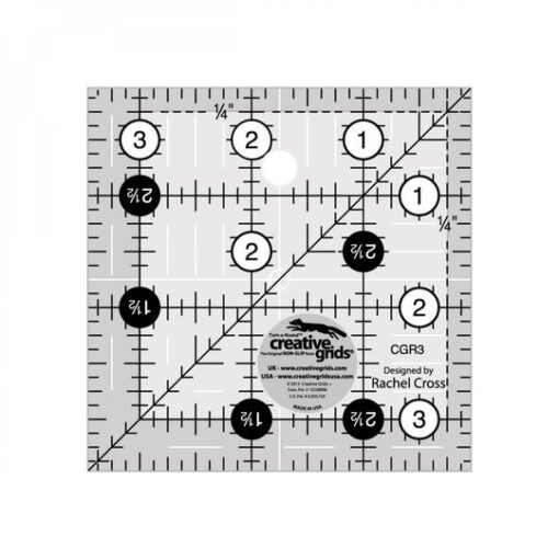 Creative grids 3½'' x 3½'' inches square ruller