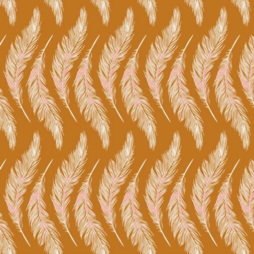Art Gallery Fabrics - Homebody - Presently Plumes Gold