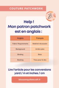 Help-Mon patron patchwork est en anglais