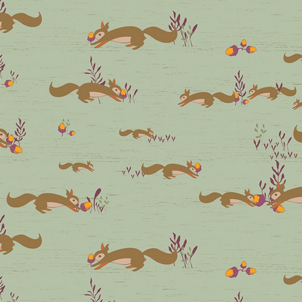 Art Gallery Fabrics - Autumn Vibes - Squirrels At Play ATV-97206