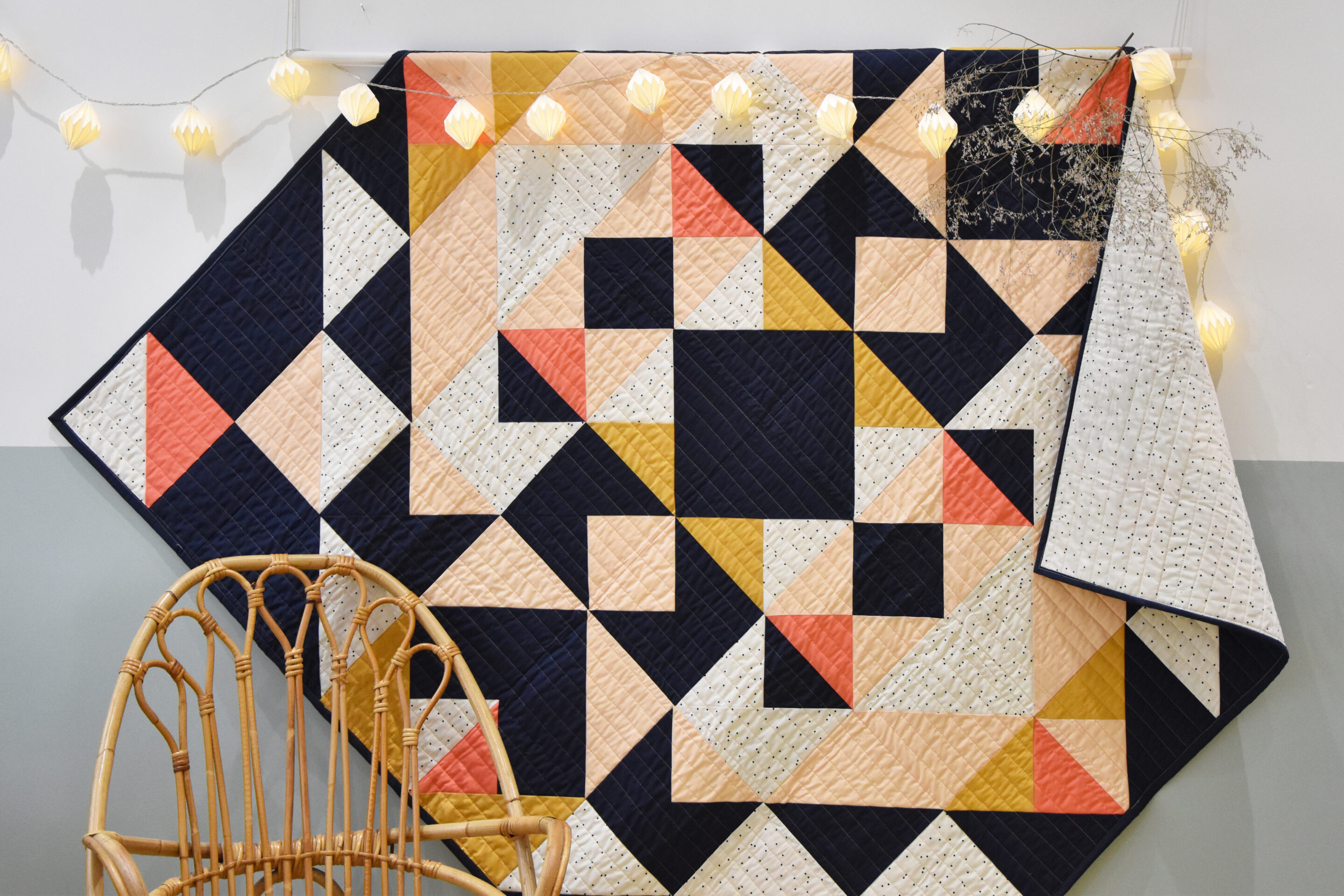 cours de patchwork en ligne pour coudre cette couverture patchwork moderne